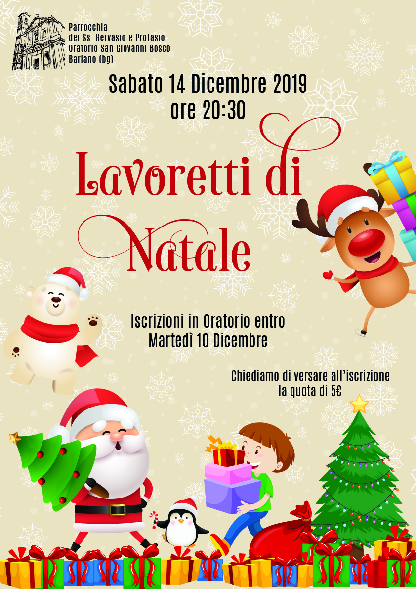 Lavoretti Di Natale Oratorio.Lavoretti Di Natale 2019 Parrocchia Di Bariano